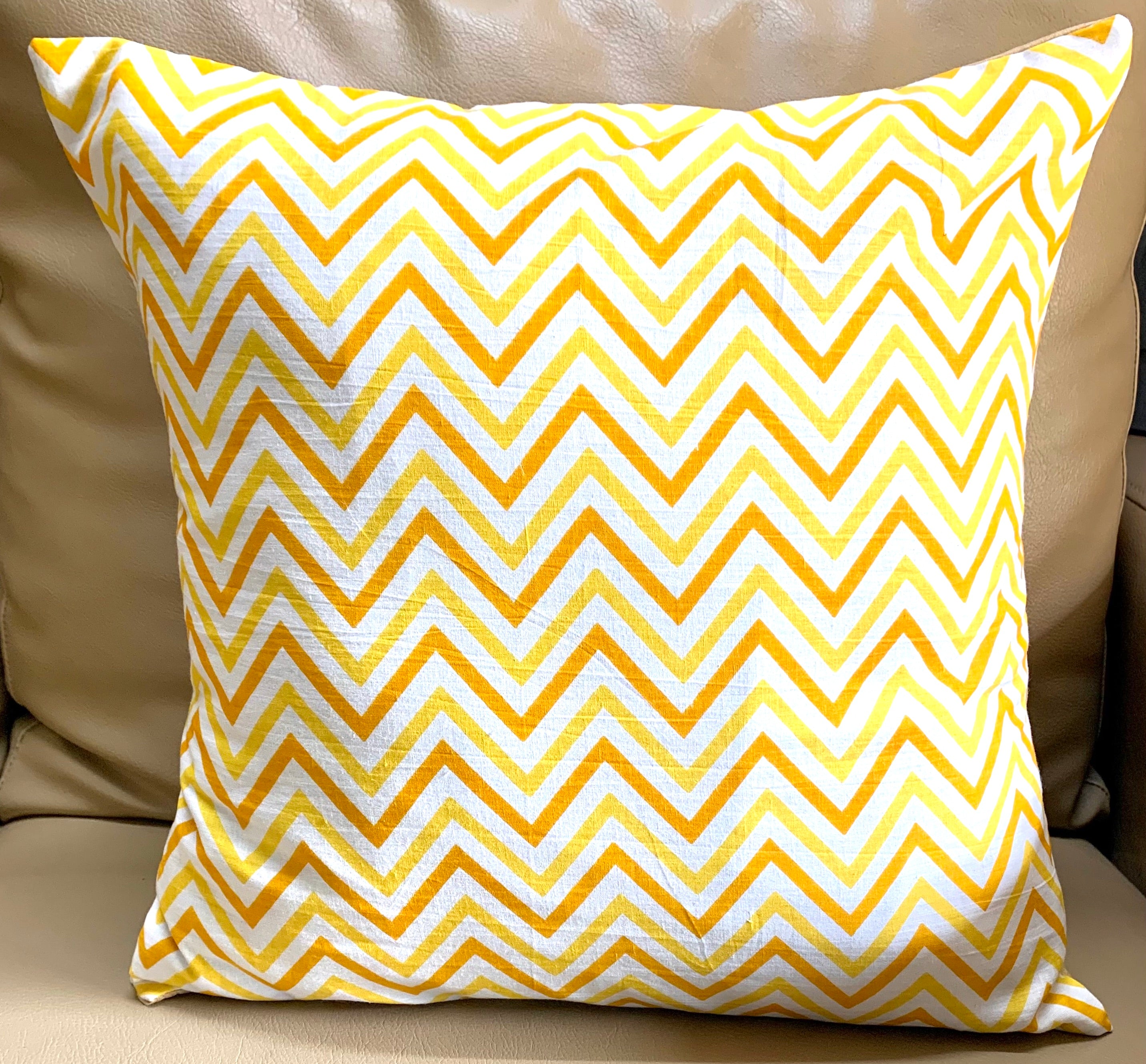 Yellow chevron cushion discount