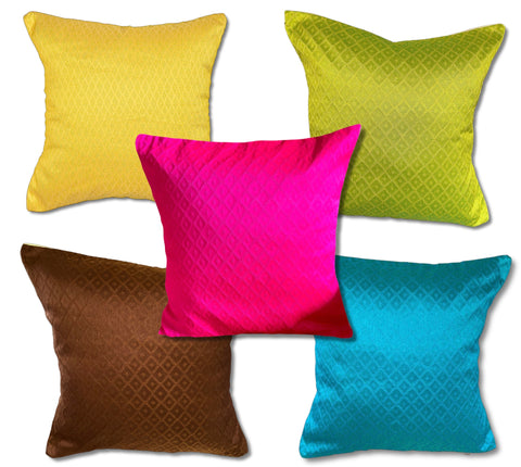 Set of 5: Imprints Self Design Tropical Cushion Covers