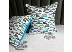 Set of 2: Blue Car Cushion Covers