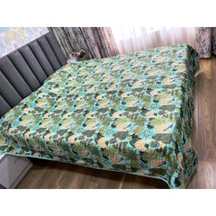 Handblock Printed Quilted Bedcover - Palace Garden