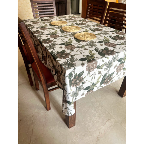 White Rose 6 seater tablecloth