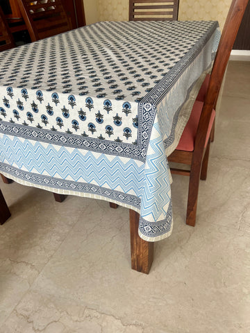 Blue Flower 6 seater Tablecloth + Napkins