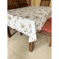 Brown Floral 6 seater tablecloth