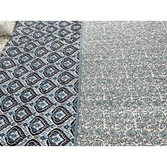 Handblock Printed Quilted Bedcover - Black Spade