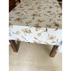 Brown Floral 6 seater tablecloth