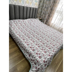 Handblock Printed Quilted Bedcover - Palace Garden