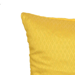 Set of 4: Imprints Self Design Rose Pink and Lemon Yellow Cushion Covers