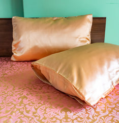 Gold Satin Silk Pillow Covers