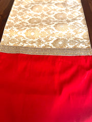 White Red Banarasi - Long Runner