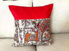 Cushion Covers Madhubani: Red Jalsa