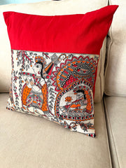 Cushion Covers Madhubani: Red Jalsa