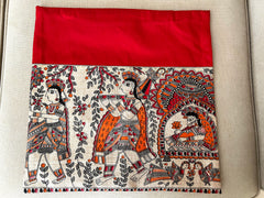 Cushion Covers Madhubani: Red Jalsa
