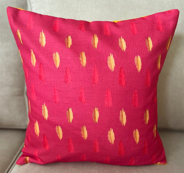 Pink Yellow Feather Cushion Cover