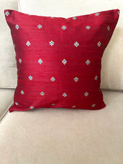 Maroon Blue Boota Cushion Cover
