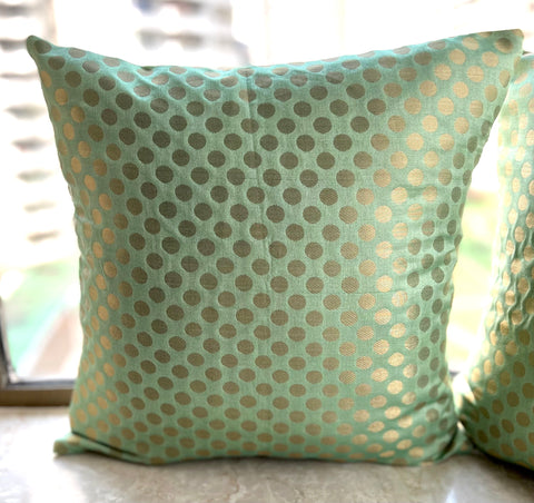 SET OF 5: Mint Drops Cushion Cover