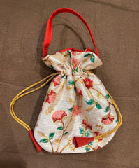 Maroon Floral Potli