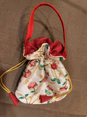 Maroon Floral Potli