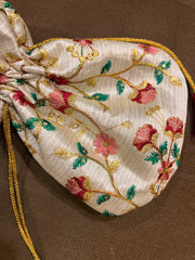 Maroon Floral Potli