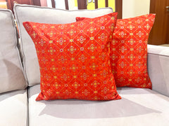 Rust Bandhni Cushion Cover