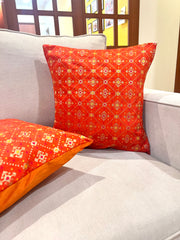 Rust Bandhni Cushion Cover