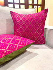 Pink Jharokha Cushion Cover