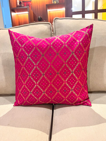 Pink Jharokha Cushion Cover