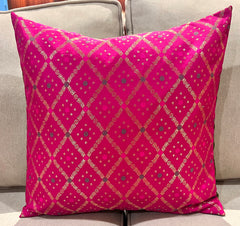 Pink Jharokha Cushion Cover