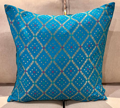 Turquoise Jharokha Cushion Cover