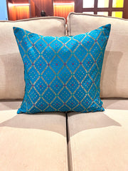 Turquoise Jharokha Cushion Cover