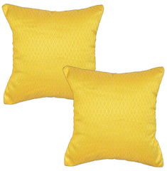 Yellow Self Print 16"x16" + 2 Cream Oriental 12"x12" : Set of 4