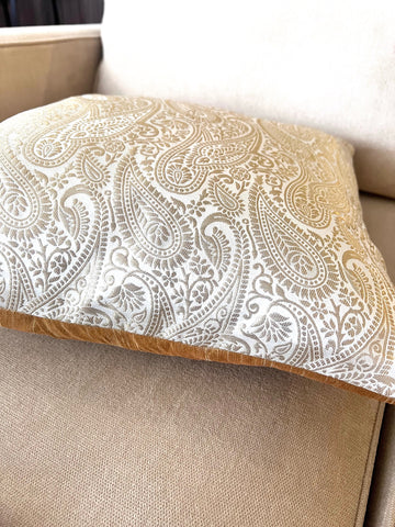 Ivory Paisley Cushion Cover
