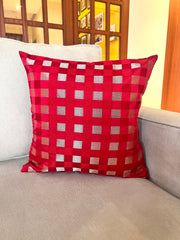Scarlet Checks Cushion Cover