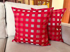 Scarlet Checks Cushion Cover