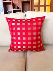 Scarlet Checks Cushion Cover