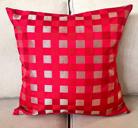 Scarlet Checks Cushion Cover