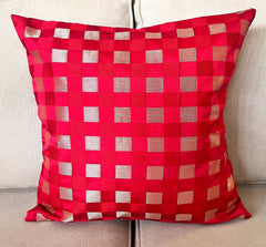 Scarlet Checks Cushion Cover