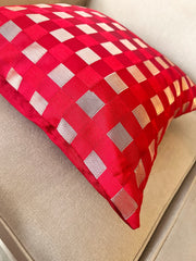 Scarlet Checks Cushion Cover