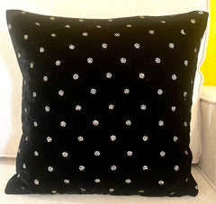 Set of 4 Black Velvet 16"x16" Cushion Cover