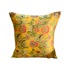 Cushion Cover and Runner Mats set - Yellow Oriental with Green