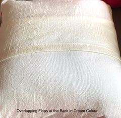 Set of 4: Imprints Self Design Rose Pink and Lemon Yellow Cushion Covers