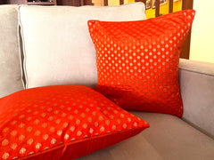 Orange Sparkle Cushion Cover