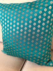 Teal Sparkle Cushion Cover