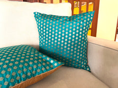 Teal Sparkle Cushion Cover