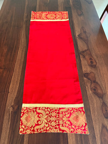 Red Banarasi Table Runner - Small