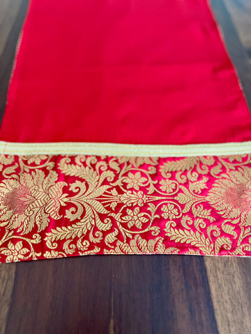 Red Banarasi Table Runner - Small