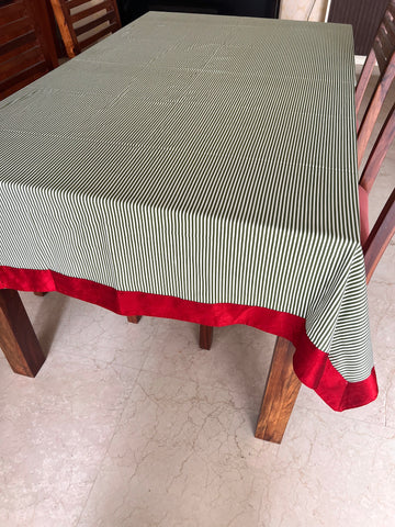 Green Stripes Tablecloth