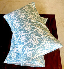 Blue Filigree Pillow Covers