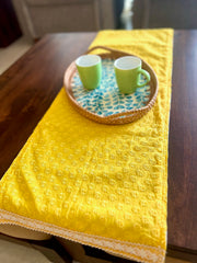 Yellow Snowflake Hakoba - Table Runner