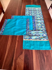 Blue Patola - Table Runner with 2 Mats