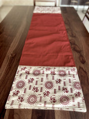 Reverse Maroon Warli Runner
